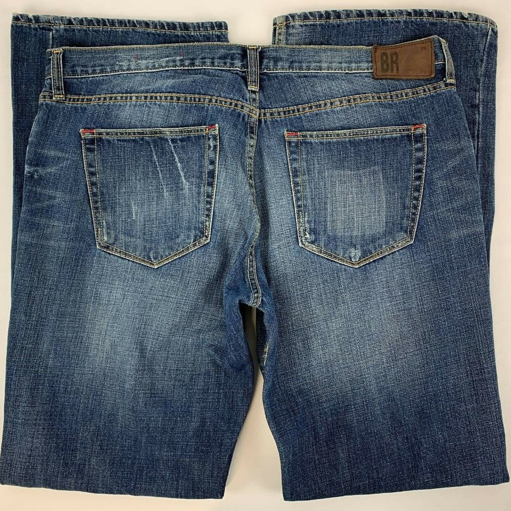 Banana Republic Limited Edition Mens Bootcut Jeans Blue Distressed Denim 36 x 34